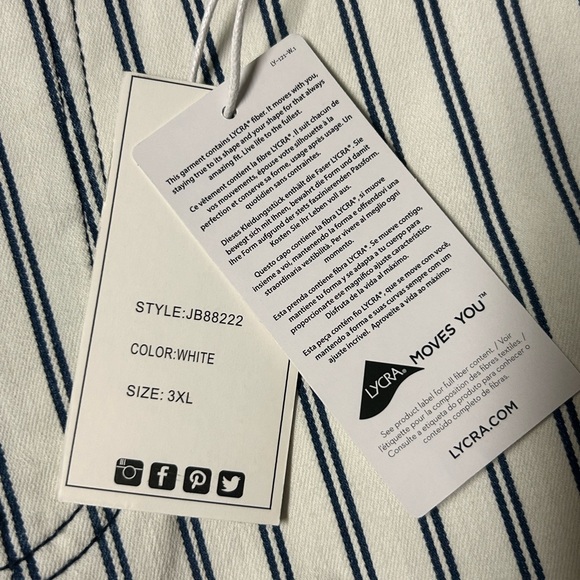 Judy Blue Women’s 3X Striped Railroad Overalls NWT - Picture 5 of 5